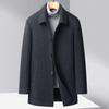 Autumn and Winter New Men's Gold Mink Coat Trench Coat Men's Medium and Long Lapel Plaid Cotton Thickened Men's Coat Coat