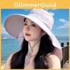 Summer Fashion Floppy Sun Hat With Ponytail Opening Uv Protection For Casual Outdoor Wear
