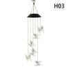 Solar Lights Outdoor Butterfly Dragonfly Hummingbird Wind Chimes Color Changing Waterproof Solar Powered Led Wind String Lights Hanging Lights