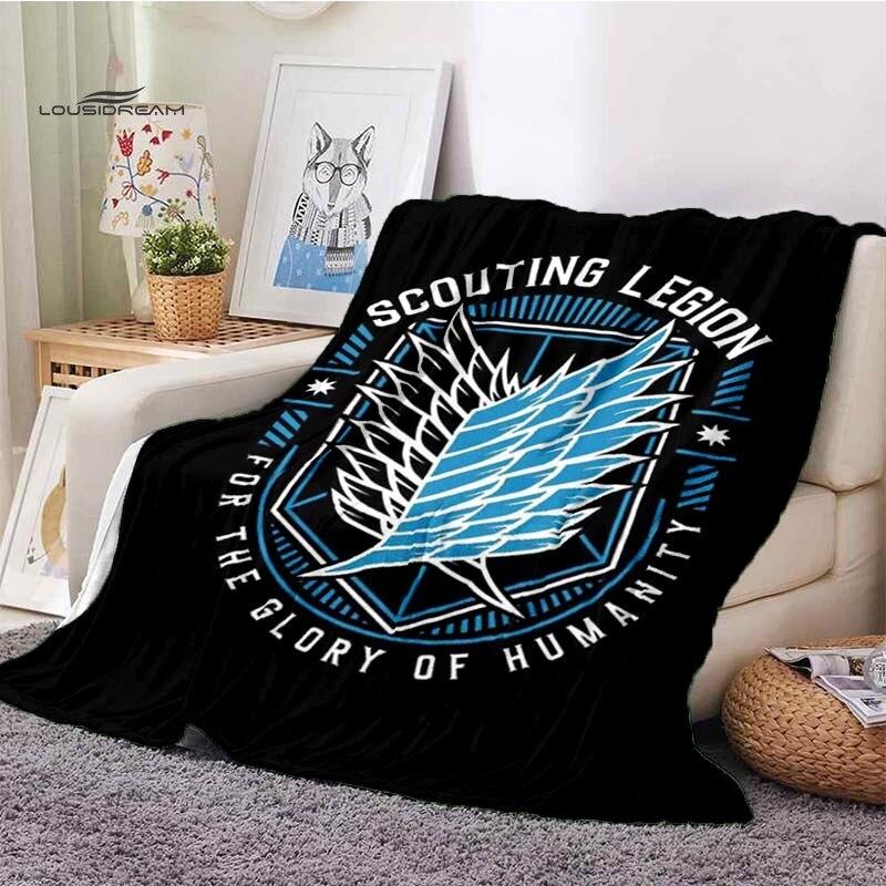 Атака на Титанов, дизайн логотипа, одеяла для кроватей, дома, путешествий, фланелевое одеяло для взрослых, для дивана, кровати, гостиной, дивана, ребенка, сохраняющее тепло