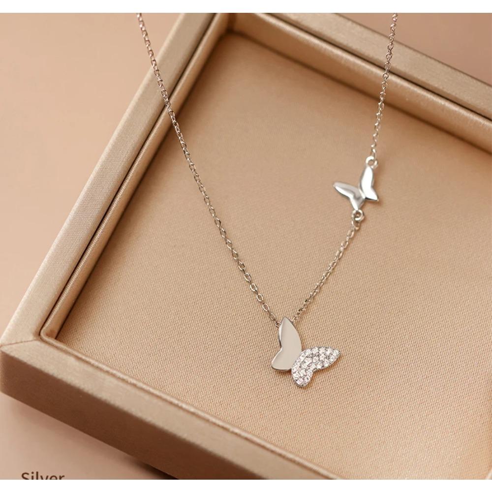 New Arrivals 925 Silver Butterfly Necklaces Pendant Pure Silver Jewelry for Women