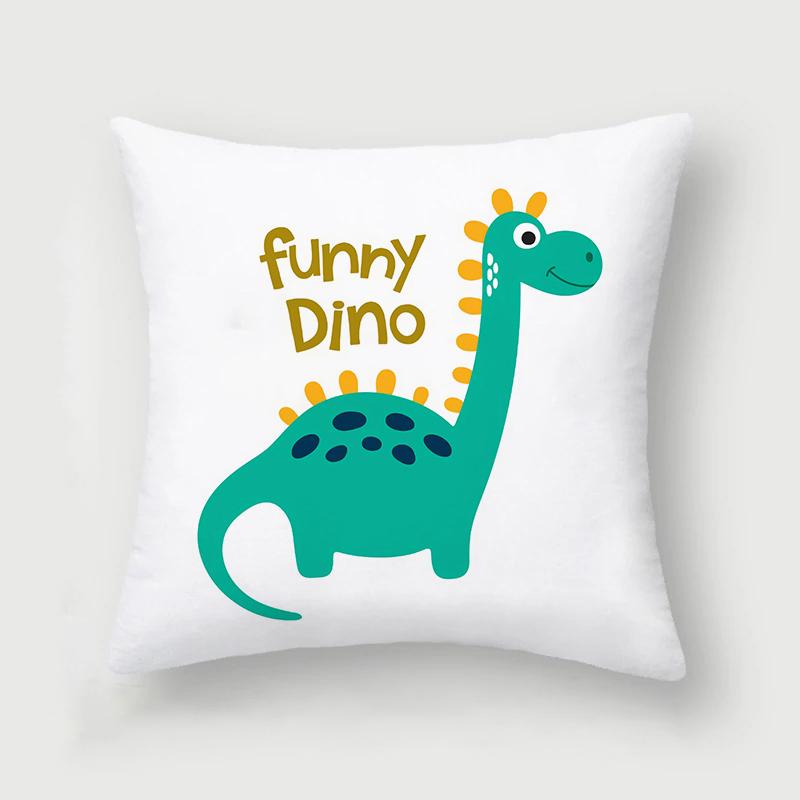 Cute and Interesting Cartoon Dinosaur Throw Pillow Set Sofa Chair Cushion Cover Children's Room Home Decoration Pillowcase 45x45