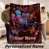 Custom Name Poppy Playtime Flannel Throw Blanket Personalized Text Soft Blanket Bed Sofa Gift