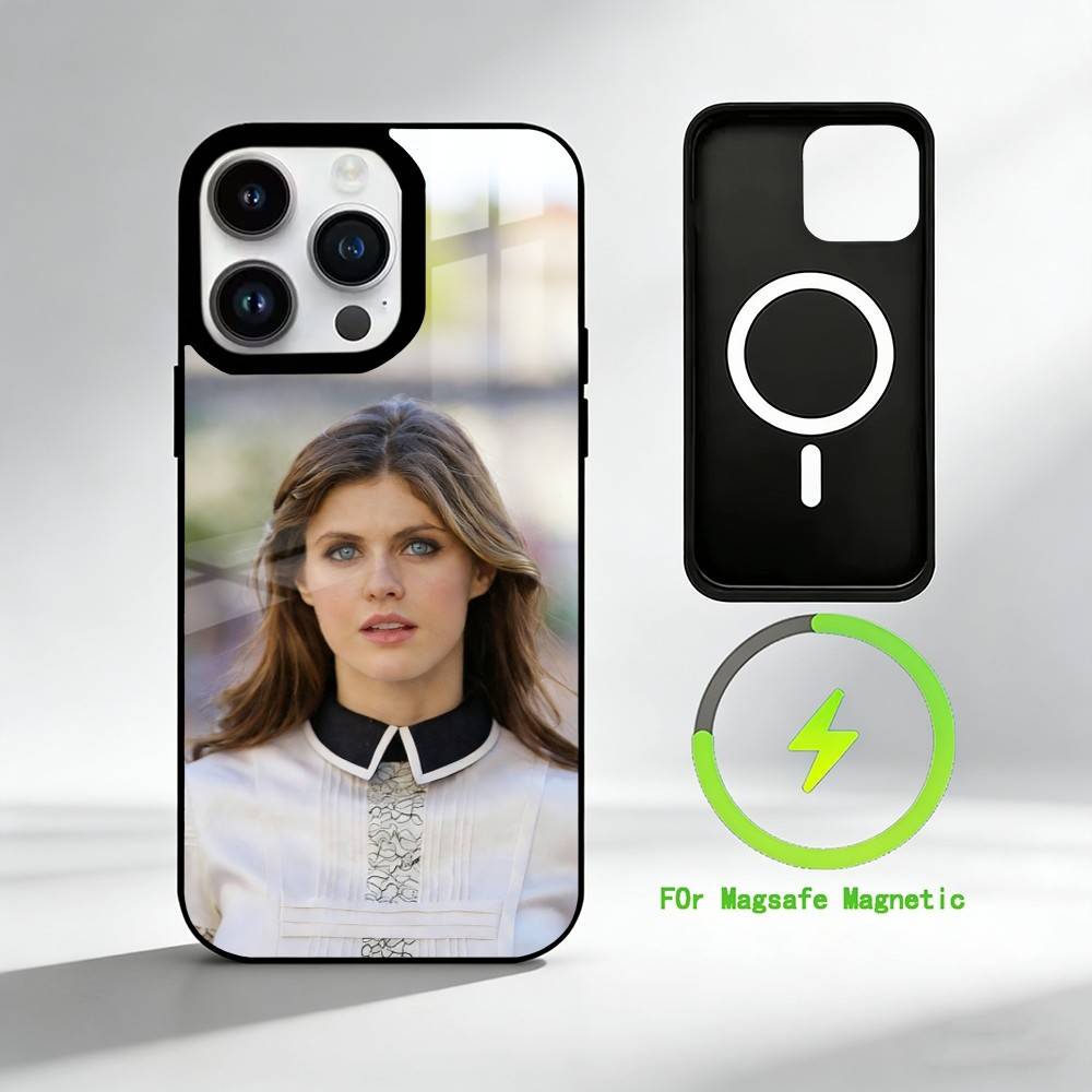 A-Alexandra Daddario Phone Case For iPhone 17 16 15 14 13 12 Pro Max Plus for Mirror Wireless Magnetic Cover