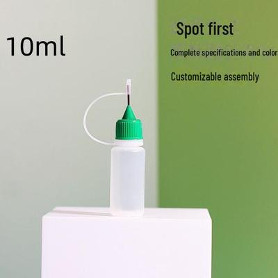 Точечный флакон из ПВД 10 мл с иглой для УФ-клея, мягкого герметика, черный пластик, игольчатый дизайн