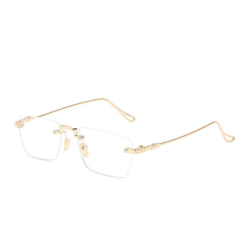 Сверхлегкие без оправы фотохромные очки с защитой от синего света, модные, готовые к установке линз по рецепту, в стиле Xiaohongshu, для мужчин и женщин