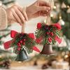 Christmas Bell Bow Pendant Xmas Tree Hanging Decoration Wind Chime Home Christmas Decoration Pine Cone Bells New Year Supplies