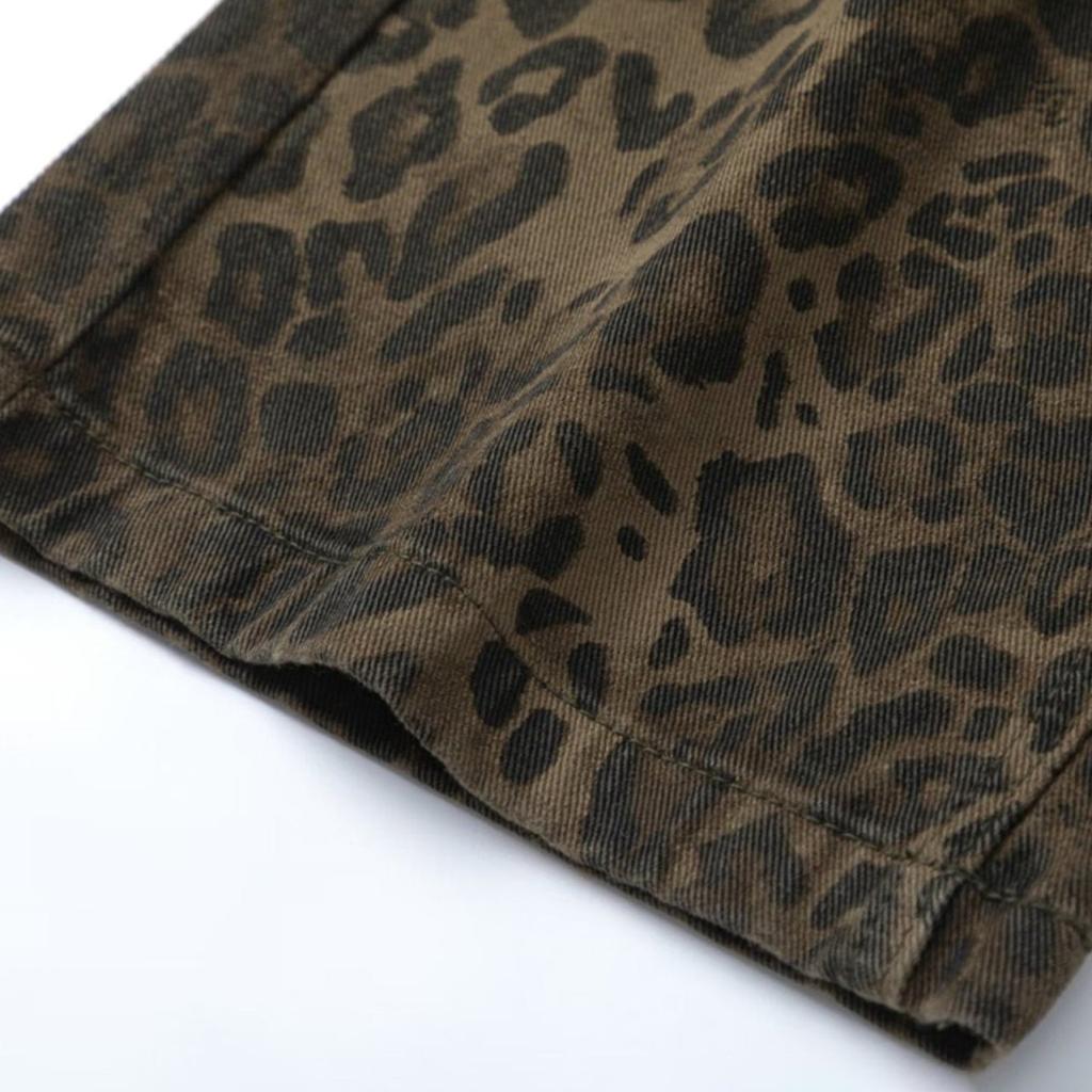 Джинсы Y2k с леопардовым принтом, женские широкие джинсовые брюки большого размера, уличная одежда, винтажные свободные мешковатые дизайнерские джинсы в стиле хип-хоп