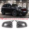 2Pcs Glossy Black Carbon Pattern Rear Side View Mirror Covers Shell Replacement For BMW X3 G01 Ix3 X4 G02 X5 G05 X6 G06 X7 G07