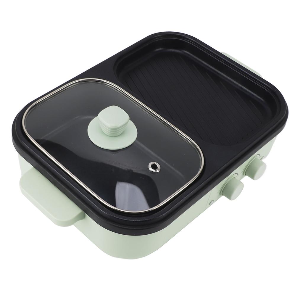 Электрическая плита мощностью 1300 Вт с разделителем, антипригарным покрытием, двухсторонняя электрическая кастрюля для жарки, для приготовления пищи