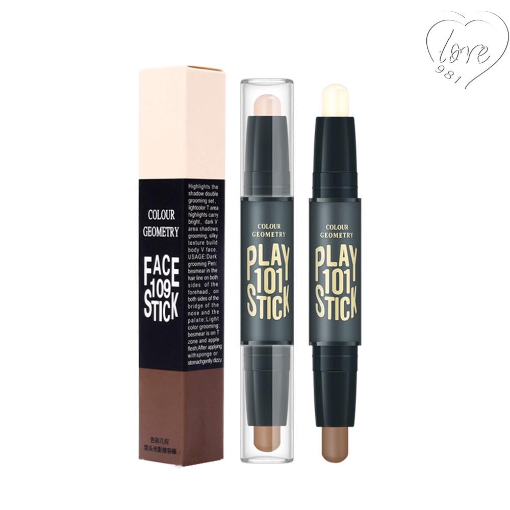 Хайлайтер с двойной головкой Concealer Stick для маскировки следов прыщей, темных кругов под глазами, контуринга, осветляющего консилера Shadow Stick, водостойкого студенческого макияжа