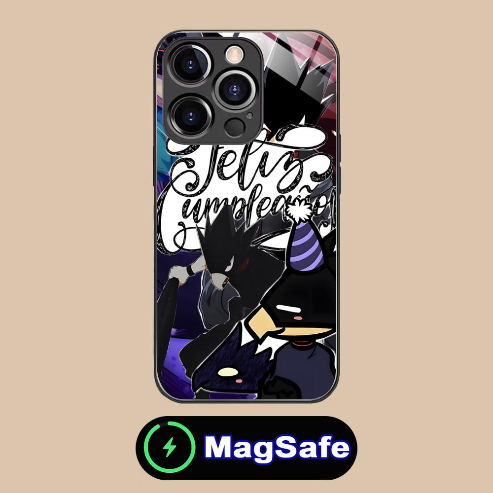 MHA Tokoyami Mobile Phone Case for iPhone 17 16 15 14 13 12 11 Air Pro Max Plus Mini MagSafe Glass Colorful Cover Luxury Cover