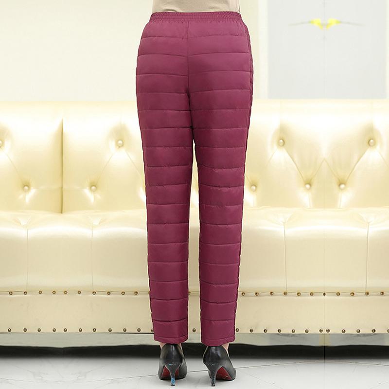Теплые зимние утепленные брюки для мам среднего и старшего возраста L ~ 5XL, пуховые брюки, женские теплые брюки большого размера с высокой талией