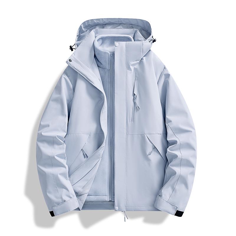 Унисекс 3-в-1 Отстегивающаяся Ветрозащитная Водонепроницаемая Куртка для Альпинизма