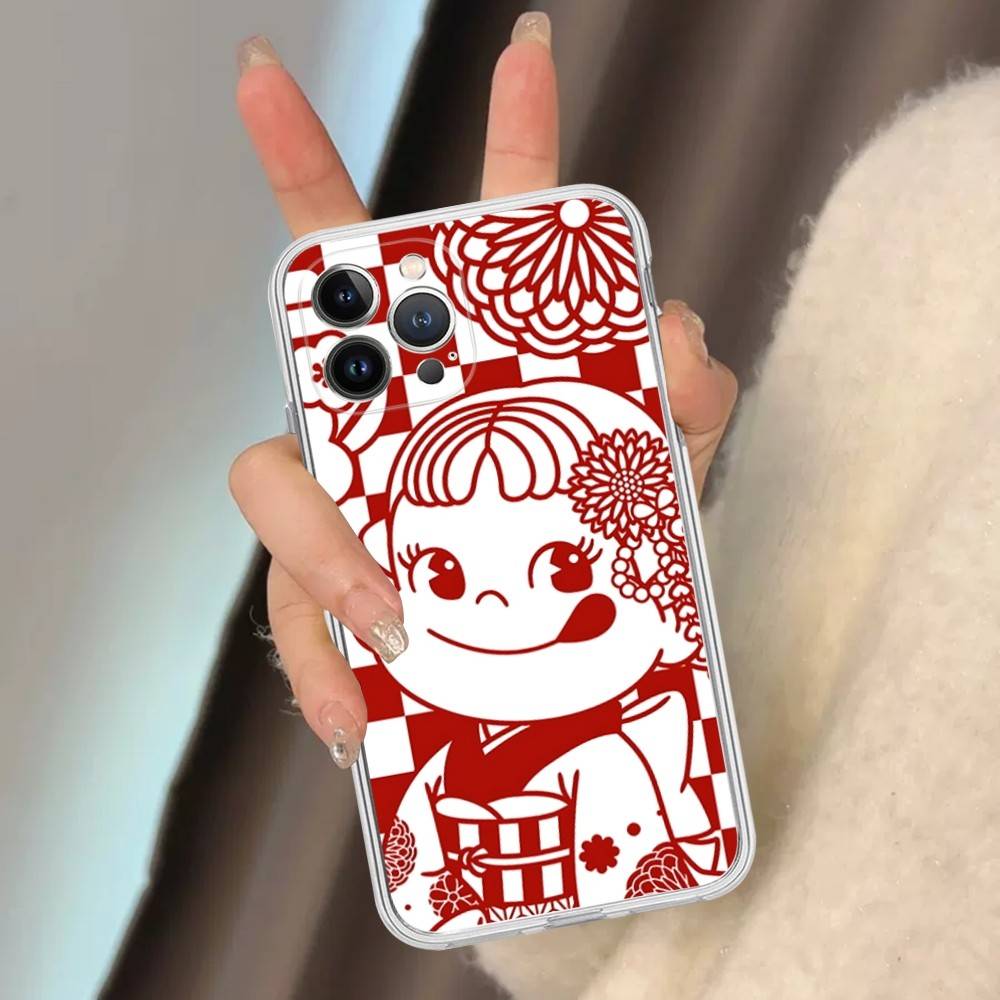 Мультяшная Милая M-milky P-pekochan Прозрачный Чехол Для Телефона Для IPhone 16 15 14 13 12 11 Pro Max Plus Мягкий Чехол