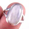 Натуральный Радужный Лунный Камень Драгоценный Камень Ручной Работы Кольцо из Стерлингового Серебра 925 пробы Р.7 t4t11