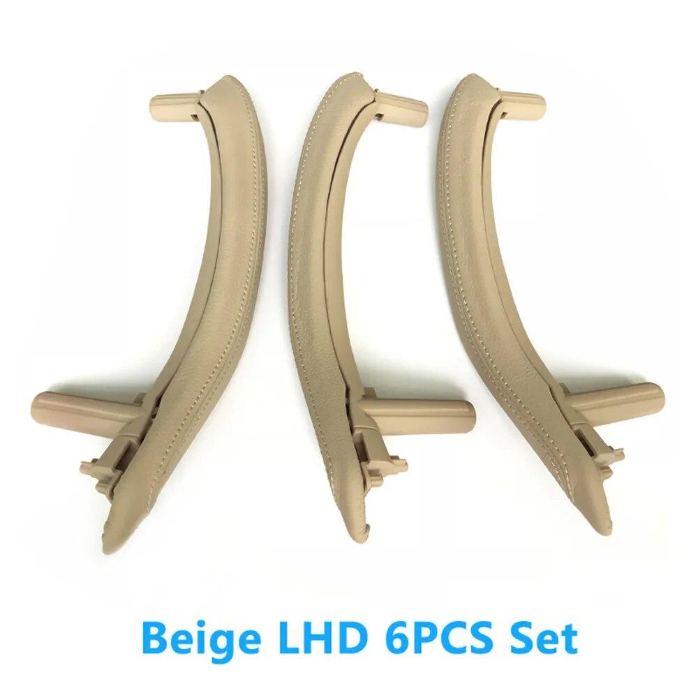 LHD Car Interior Left Right Passenger Door Pull Handle With Outer Leather Cover Trim Replacement For BMW X5 X6 F15 F16 2014-2018