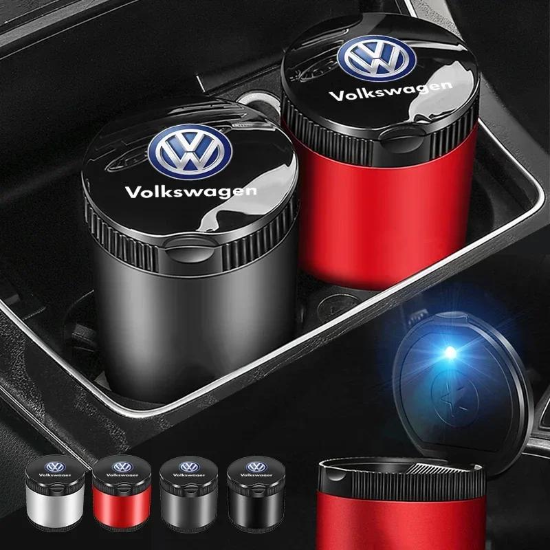 Car For Volkswagen VW Fashion Car Portable Car Ashtray LED Light Version For Volkswagen Tharu R Polo T5 GTI Tiguan Passat R-Lin