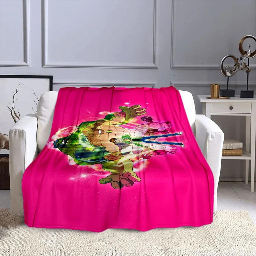 Cartoon B-Ben 10 Hero Anime Blanket Children's Blanket High Quality Flannel Blanket Soft Comfortable Home Travel Blankets