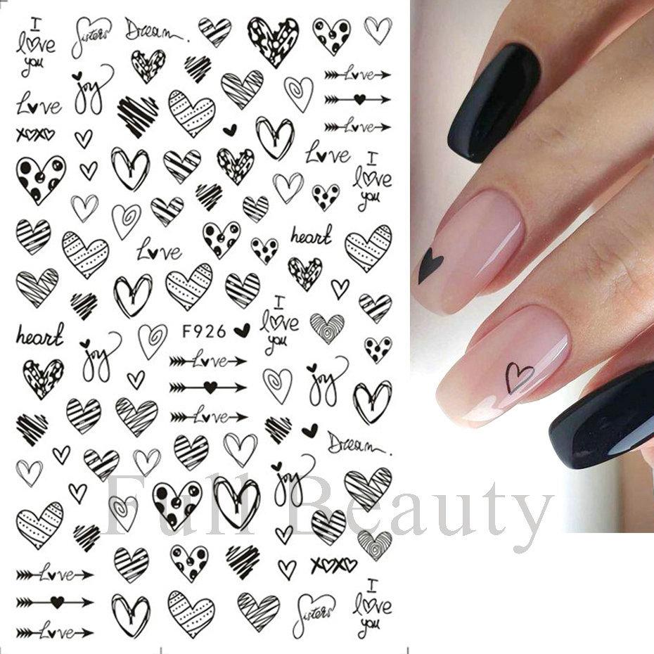 Nail Sticker 3D Liner Dark Butterfly Skull Flower Transfer Beautiful Decals Decoration Nail Art Accessories DIY Design