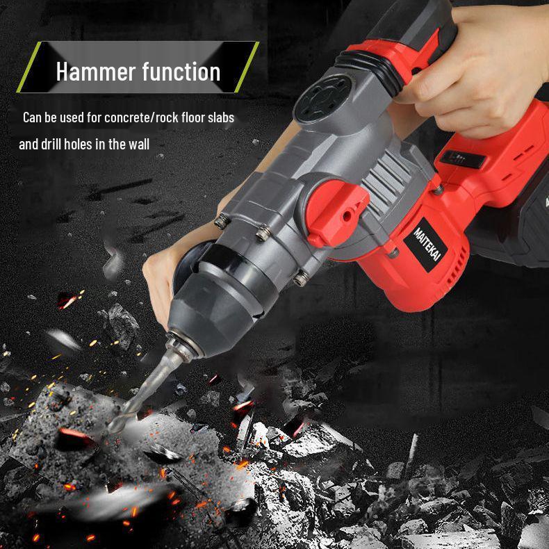 High-Power Brushless Electric Hammer: Wireless, Multi-Functional, Rechargeable Impact Drill for Concrete