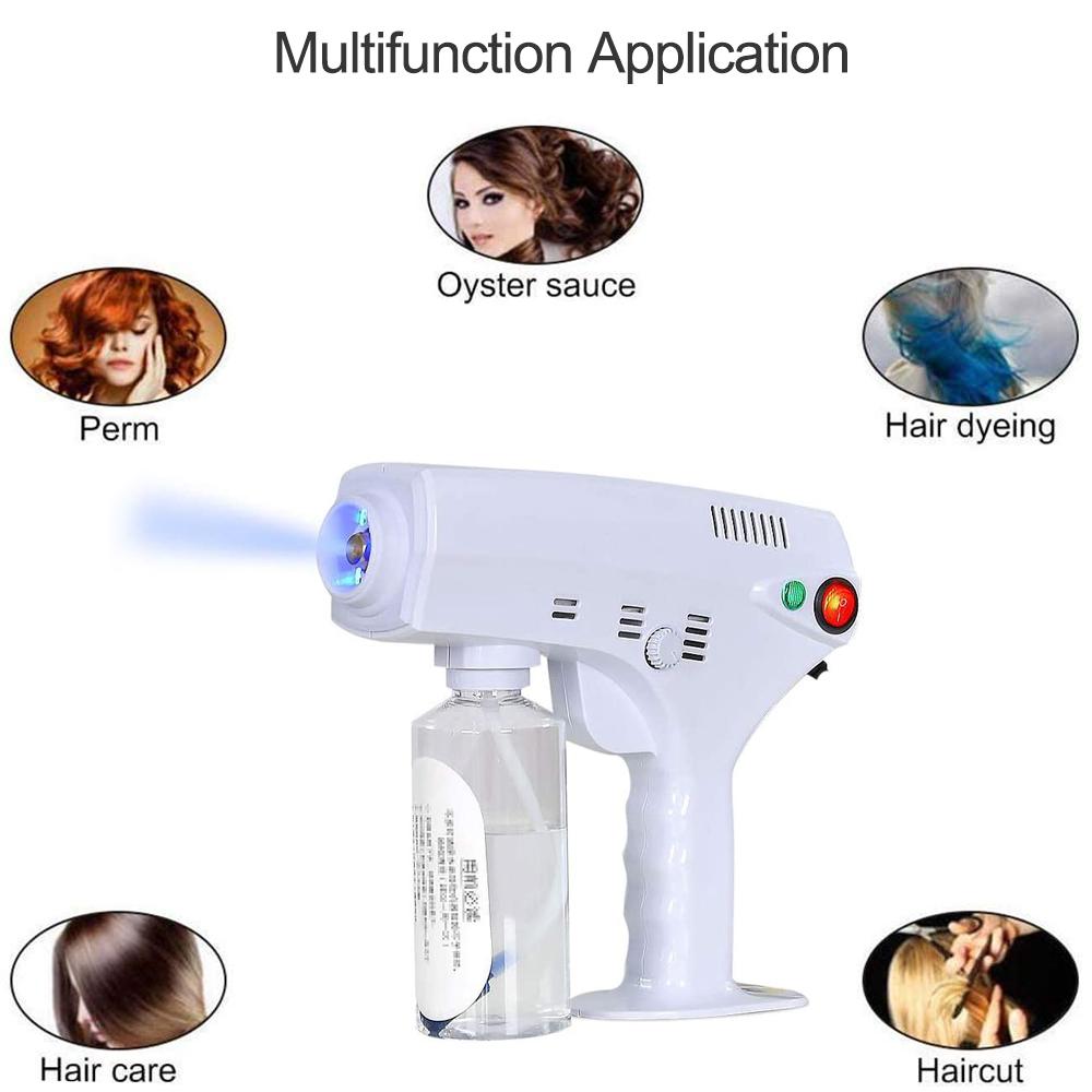 Портативный паровой пистолет Nano Steam Gun Hair Care Hydration Sprayer Hot Dyeing Care Blue Micro Mist Machine Spray Gun Hair Steamer Trigger