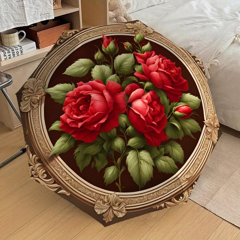 1pc Roses in Ornate Frame Umbrella with Plastic Handle,Suitable for All Seasons Home Travel Outdoor UmbrellaDD1239