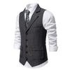 Мужской однотонный жилет Four Seasons Vintage Suit с воротником, однобортный, тонкий топ