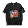 Patriotic Floral USA T-Shirt - Vibrant Flag and Flower Design Unisex Tee
