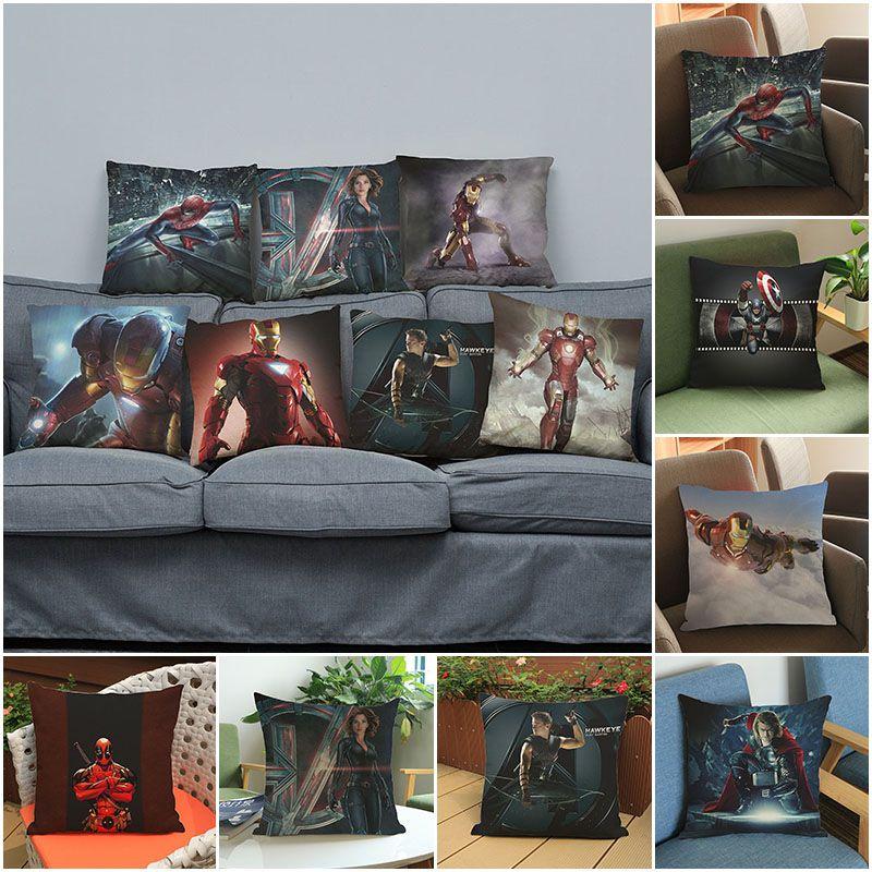 Роскошная супермягкая наволочка для подушки «Альянс Мстителей» с культовым дизайном Железного человека