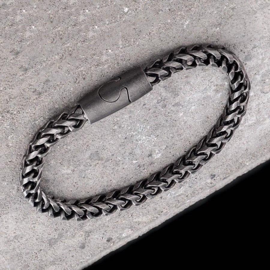 Магнитная пряжка из титановой стали, мужские ретро-ювелирные изделия, высококачественные черные аксессуары, невыцветающая ниша, магнитная пряжка, браслет спереди и сзади для мужчин