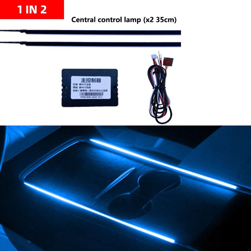 18 в 1 RGB LED Автомобильная Подсветка Салона Атмосферный Свет Внутренняя Акриловая Светодиодная Лента Управление через Приложение Декоративная Лампа Универсальная