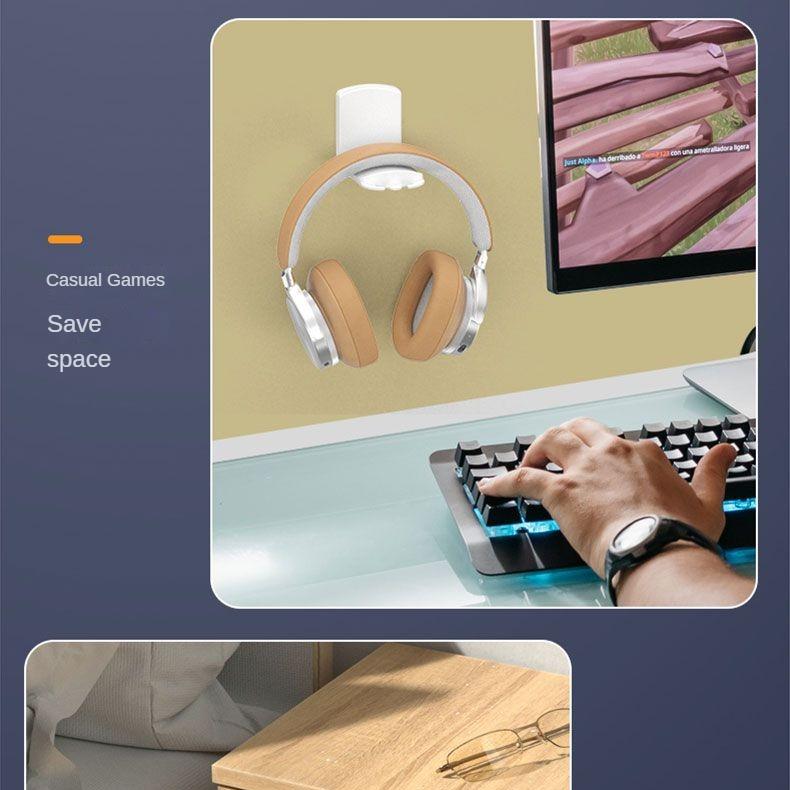 Foldable Earphone Holder Wall-mounted Computer E-sports Headset Holder Wall Headphone Holder