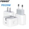 FONKEN Зарядное устройство PD 20 Вт, адаптер для настенного зарядного устройства типа C, вилка Великобритании/США/ЕС, быстрое зарядное устройство для телефона, ноутбука