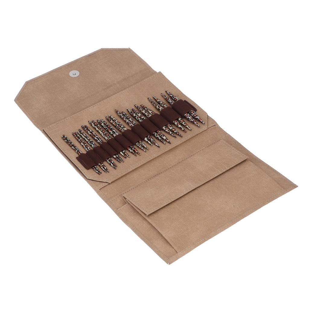 Набор спиц для вязания Съемные круговые спицы с леопардовым принтом Кнопки для вязания свитера