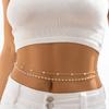 Double Layer Metal Waist Chain for Women Sexy Imitation Pearl Tassel Body Jewelry Chic Shell Sea Star Beach Bikini Belly Chains