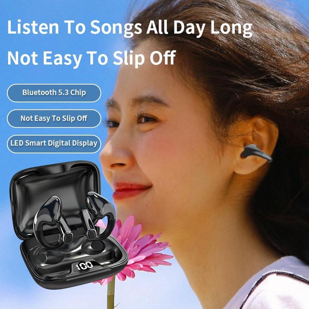 Беспроводная Bluetooth-гарнитура, наушники безболезненного ношения, наушники с тяжелыми басами, Hi-Fi объемный звук, сверхдолгий срок службы батареи