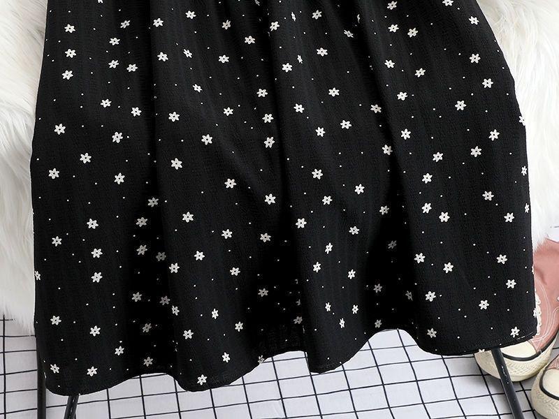 Платье миди с цветочным принтом и принтом в горошек большого размера - Женская летняя А-силуэтная юбка