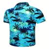 Гавайская мужская рубашка унисекс летняя пляжная повседневная одежда для отпуска с короткими рукавами с принтом в тропическом романтическом стиле с растительным принтом