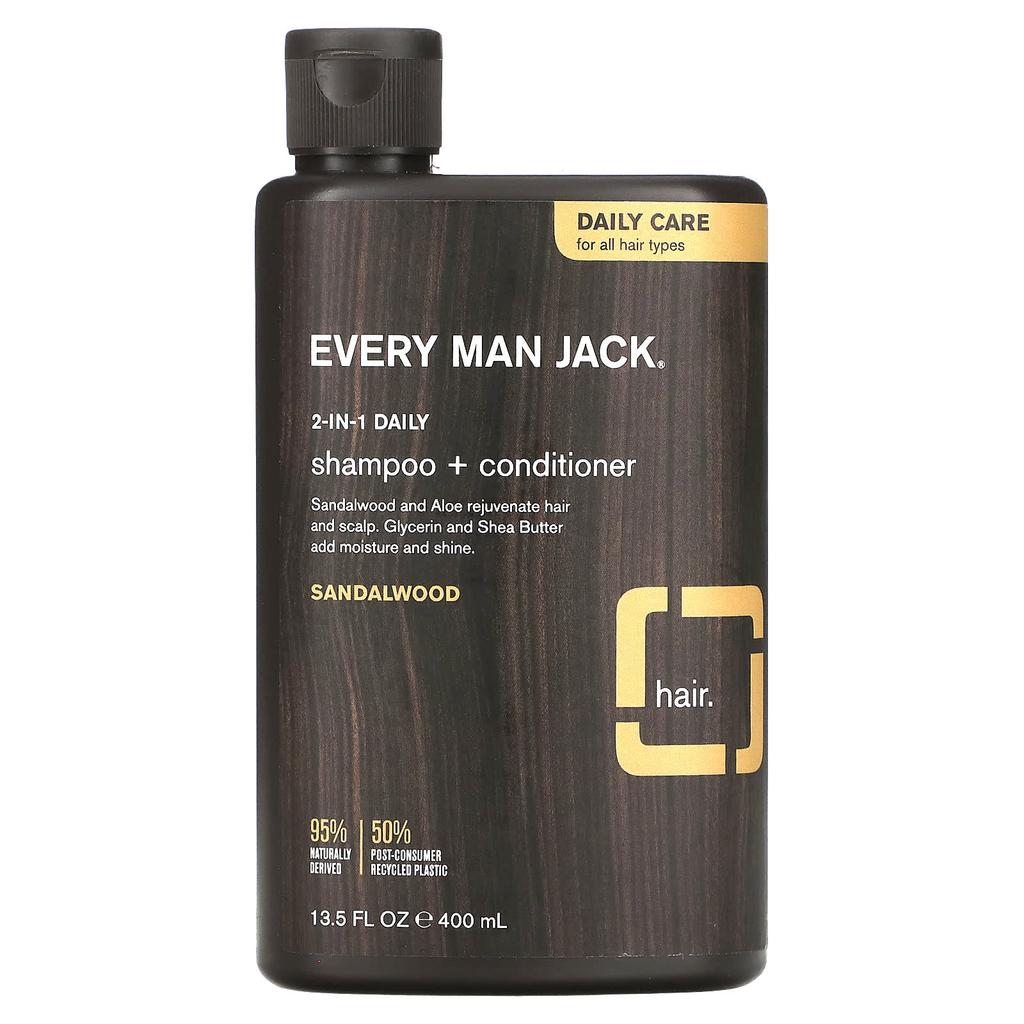 2-In-1 Daily Shampoo & Conditioner, All Hair Types, Sandalwood, 400 Ml (13.5 Fl Oz)
