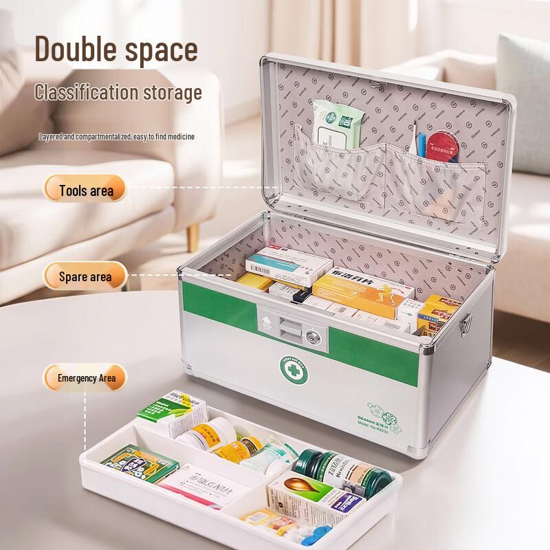 12-дюймовый многофункциональный алюминиевый сплав First Aid Storage Box