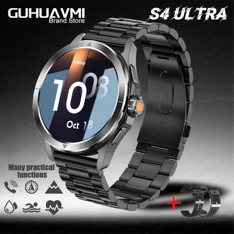 Новые умные часы S4 Ultra для мужчин, AMOLED, для активного отдыха и спорта, GPS, компас, пульсометр, водонепроницаемые, NFC, Bluetooth-звонки, смарт-часы