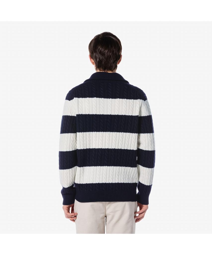 LACOSTE Men'S Cable Half-Zip Wide Collar Pullover Ah301E-54N Xfj