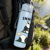 1PC Inhale Exhale Panda Print 750ml Color Plastic Sports Water Bottle Leakproof Flip Straw Lid Suitable for Sports Office Home Use