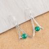 Малахит Драгоценный Камень 925 Стерлинговое Серебро Ручной Работы Висячие/Подвесные Серьги 1.45" Подарок EE-66-25