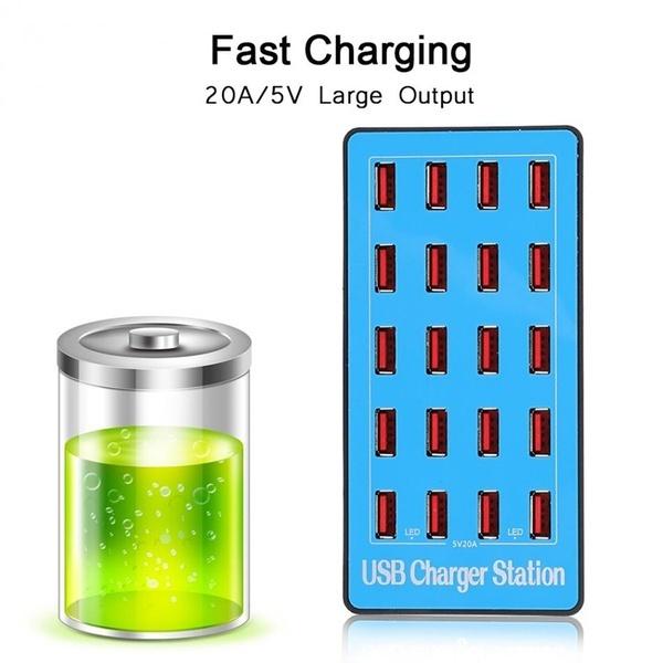 50 Вт / 90 Вт / 100 Вт 10/20 портов USB-зарядная станция, многопортовый USB-адаптер для настенного зарядного устройства Быстрое зарядное устройство для домашнего офиса, гостиницы, школы