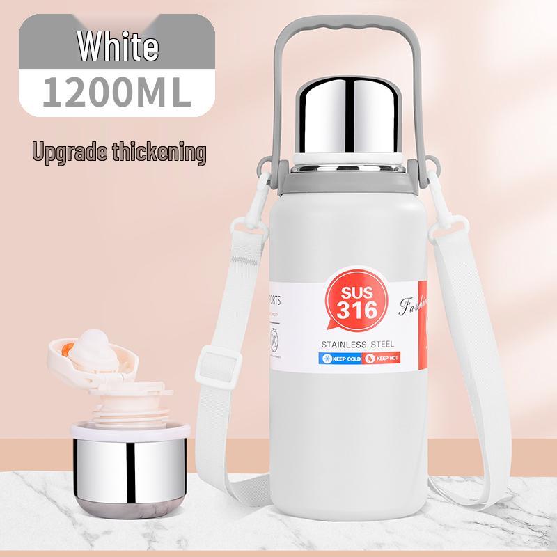 Stainless Steel Large Capacity Travel Kettle Thermos - Portable Outdoor Sports Water Cup
