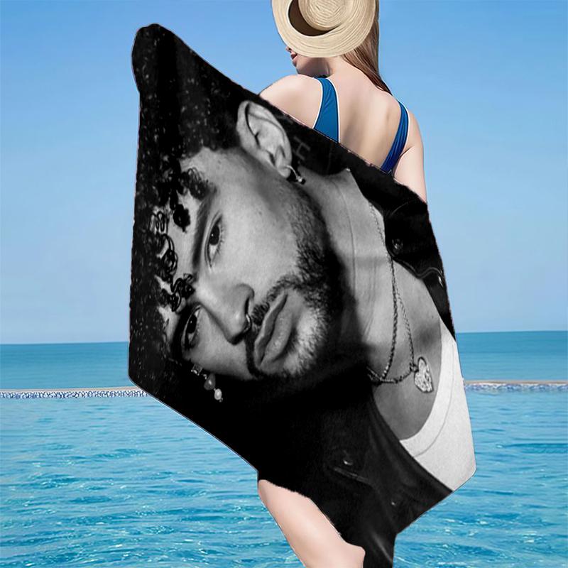 Bad Bunny Collage Beach Towel, Super Soft Microfiber, Gift for Her/Him, Birthday, for Pool, Beach, Travel, Home Decor Fan gifts