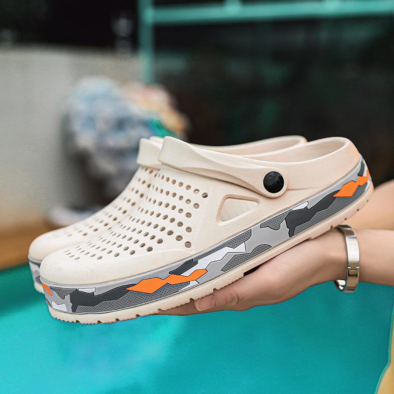 Мужская обувь Hole, лето 2025, новая верхняя одежда, сумка двойного назначения, крутые тапочки, нескользящая и износостойкая обувь, пляжные сандалии