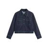 Li Ning Sports Lifestyle Series Letter Embroidery Polo Loose Singlebreast Denim Jacket Women Jacket Denim-Blue AJDT366-2